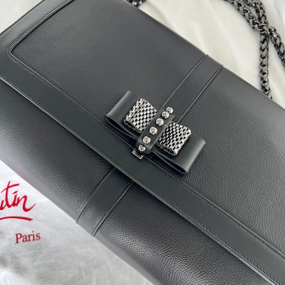 Christian Louboutin Sweet Charity Large Gaia Calf Leather Shoulder Bag Black - Picture 5 of 9